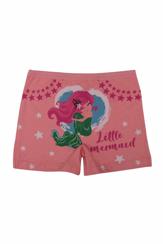 Ören Yıldız - Mermaid Printed Lycra Girl Boxer 5023 | Light Pink