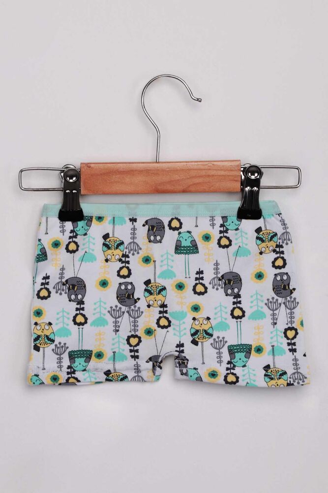 Tutku Elestane Owl Pattern Girl Shorts | White