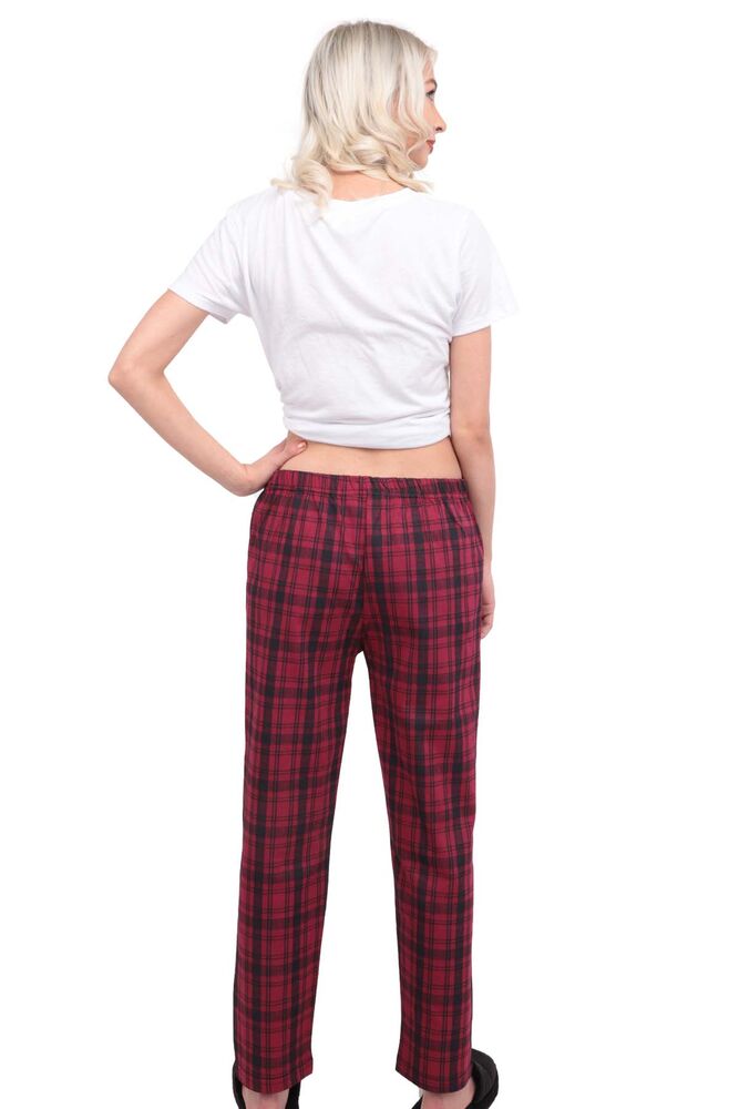 Ekose Desenli Kadın Pijama Altı 920 | Bordo