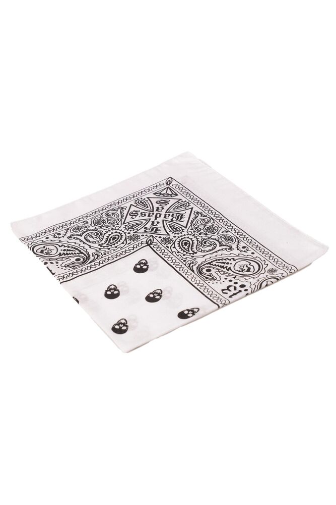 Kurukafa Baskılı Bandana | Beyaz