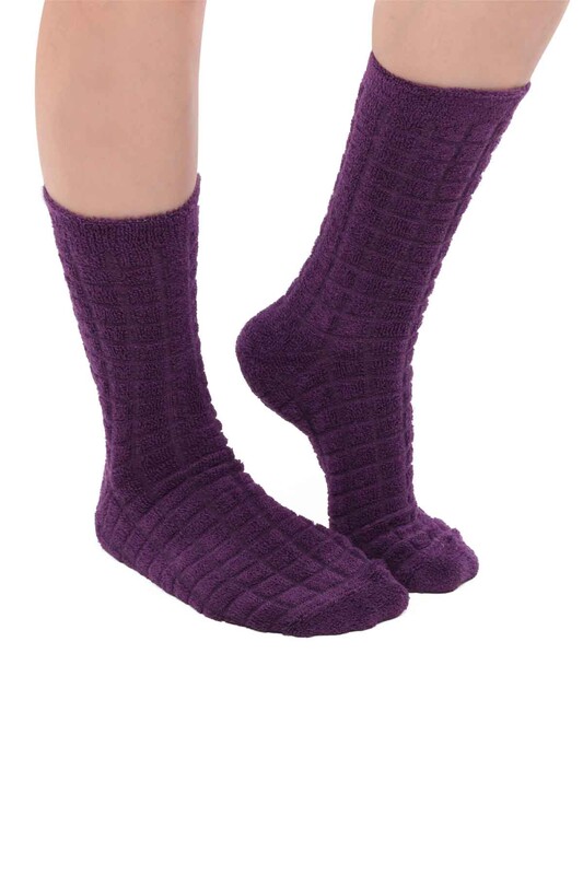 Woman Inverted Towel Socks 212 | Purple - Thumbnail