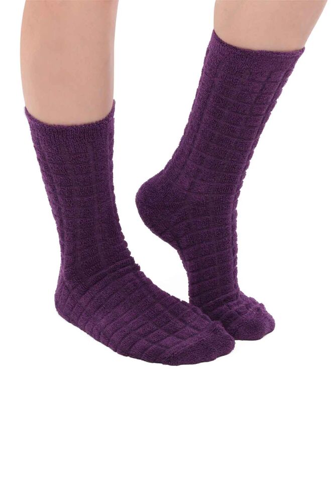 Woman Inverted Towel Socks 212 | Purple