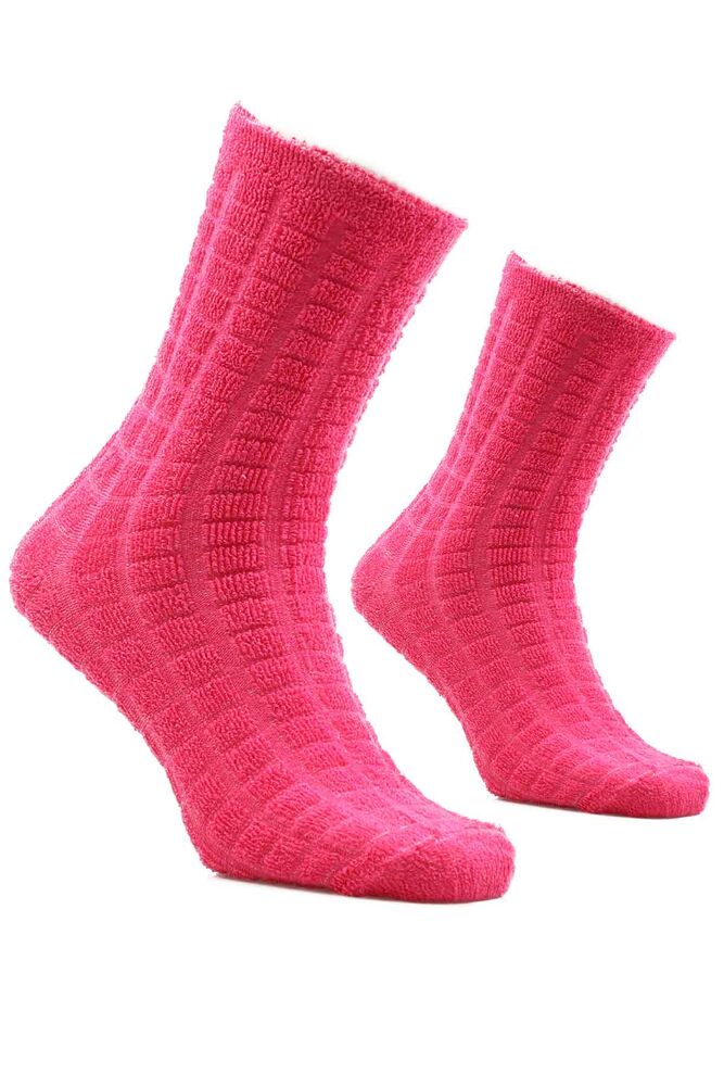 Woman Inverted Towel Socks 212 | Fuschia