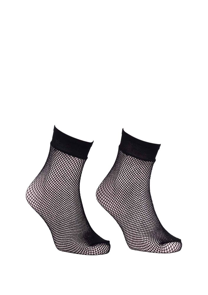 Dore Net Detailed Black Short Socks 213 | Black