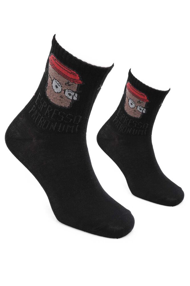 Espresso Patronum Printed Athletic Socks | Black