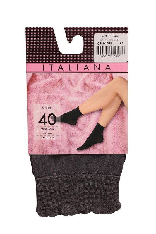 ITALIANA - İtaliana Düz Soket Çorap 1240 | Gri