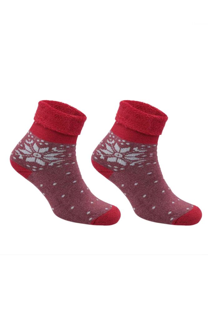 Woman Towel Boot Socks 122 | Dusty Rose