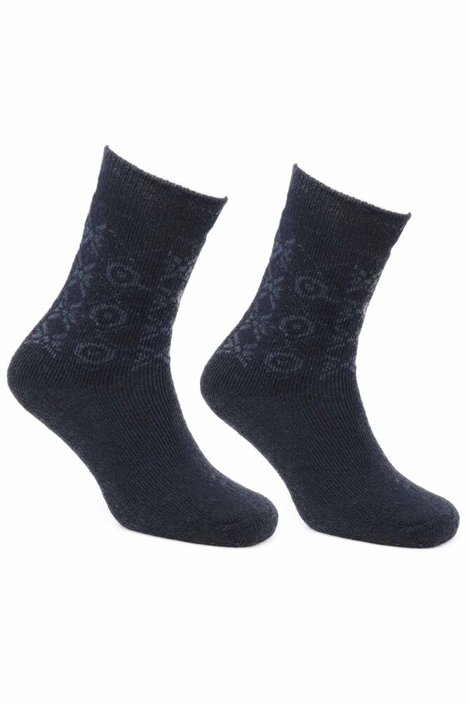 Patterned Lambswool Woman Short Socks 54921 | Ultramarine