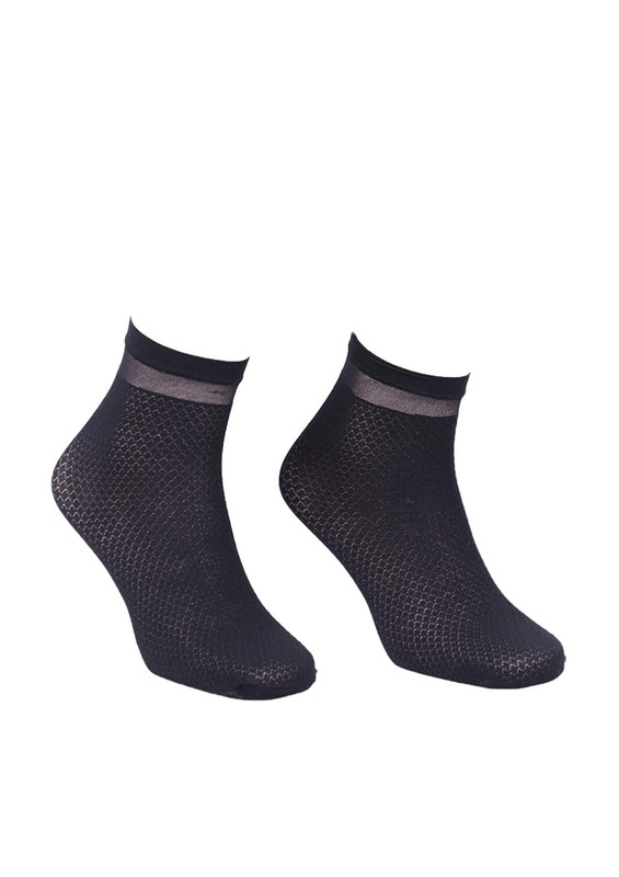 PENTİ - Penti Cross Patterned Short Socks | Black