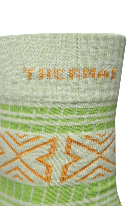 Roff Desenli Kadın Havlu Çorap 25202 | Açık Yeşil - Thumbnail