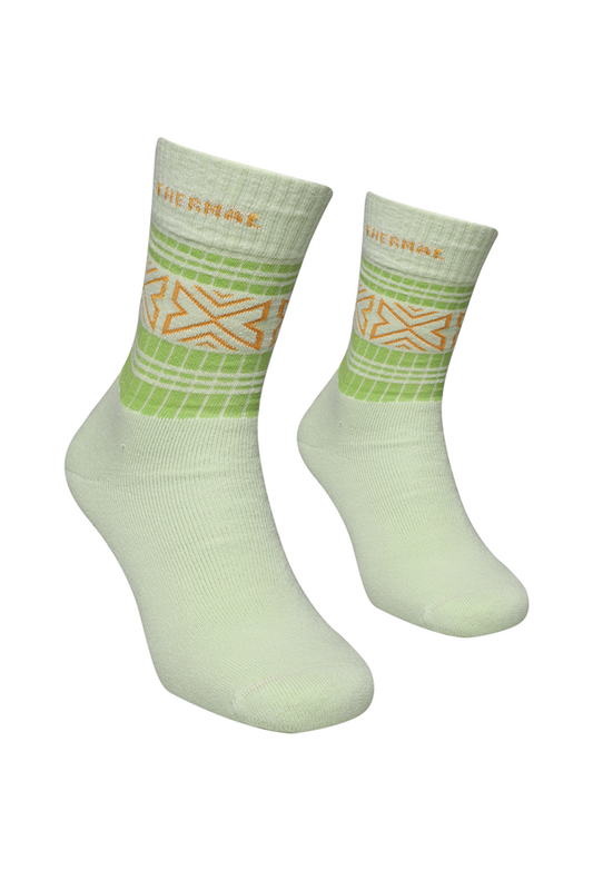Roff Desenli Kadın Havlu Çorap 25202 | Açık Yeşil - Thumbnail