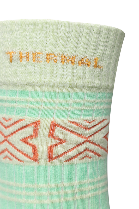 Roff Desenli Kadın Havlu Çorap 25202 | Yeşil - Thumbnail