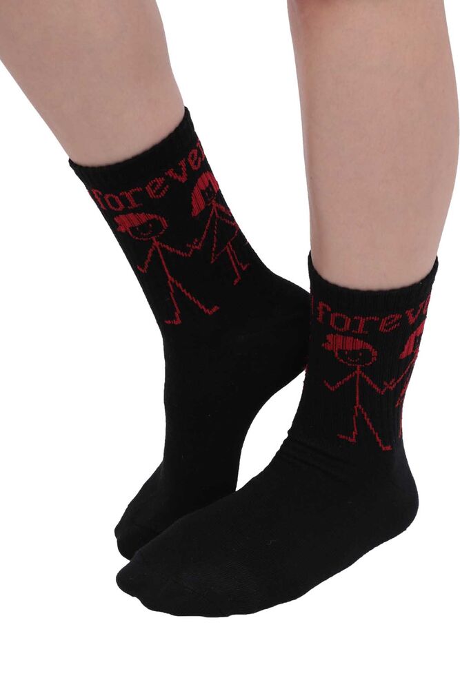 Patterned Woman Short Socks 4990 | Black