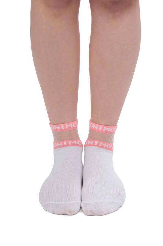 Woman Tulle Bootie Socks 4070 | White - Thumbnail