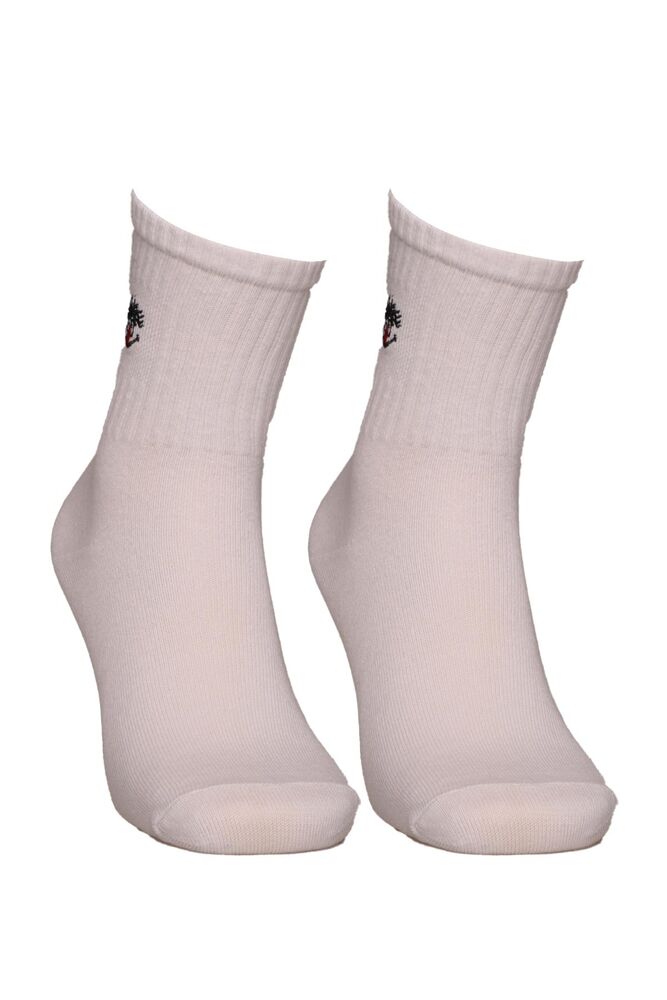 Embroidered Woman Short Socks 10770 | White