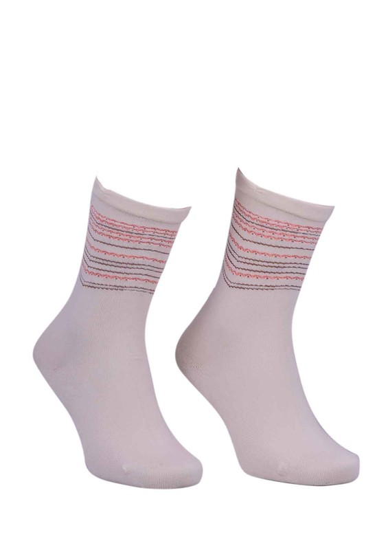 SİMİSSO - Patterned Seamless Socks 117 | Cream