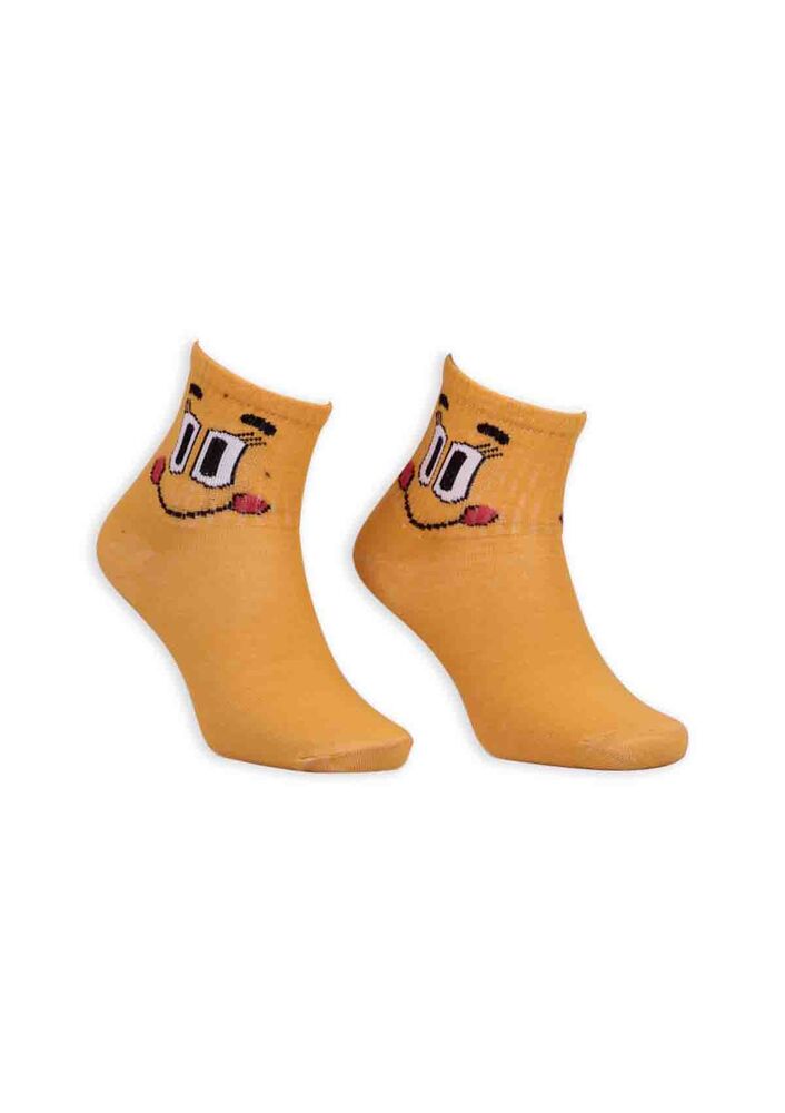 Cartoon Character Printed Ankle Socks | Yellow
