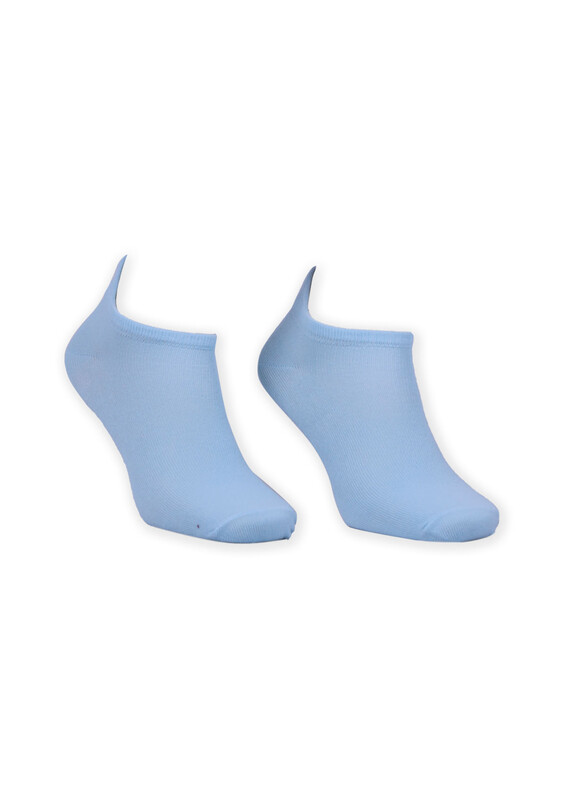 SİMİSSO - Embroidered Printed Woman Short Socks | Baby Blue