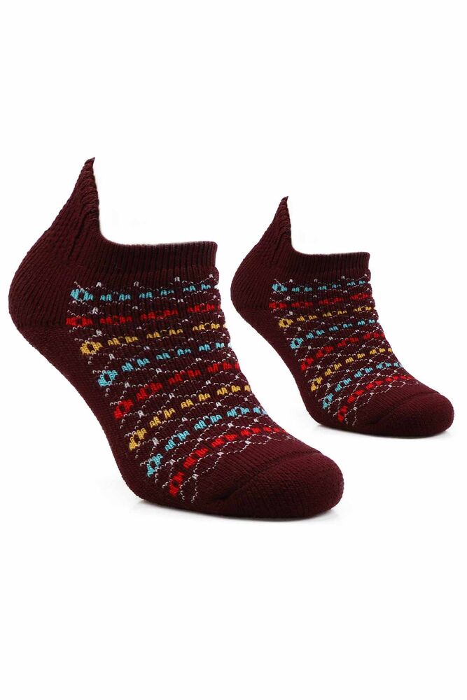 Patterned Woman Knitted Socks | Bordeaux