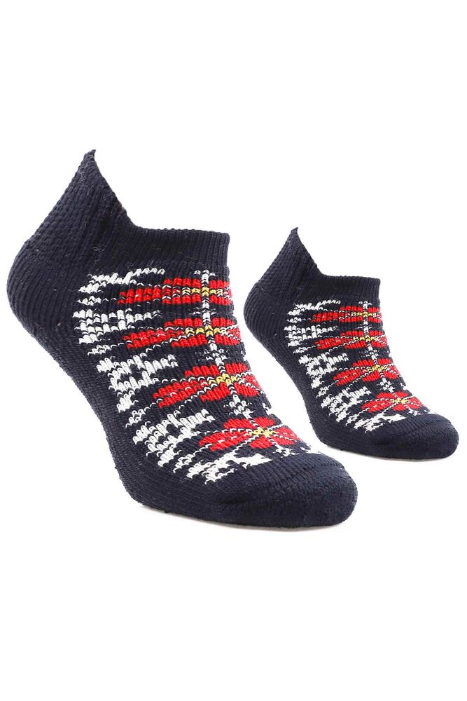 Patterned Woman Knitted Socks | Navy Blue