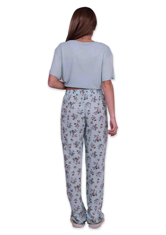 Aydoğan Printed Poplin Short-Sleeved Pajama Set 9001 | Sea Green - Thumbnail