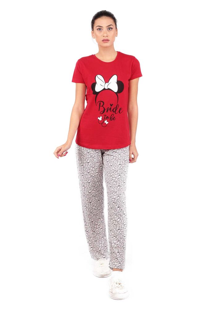 Calimera Printed Short Sleeved Pajama Set | Red