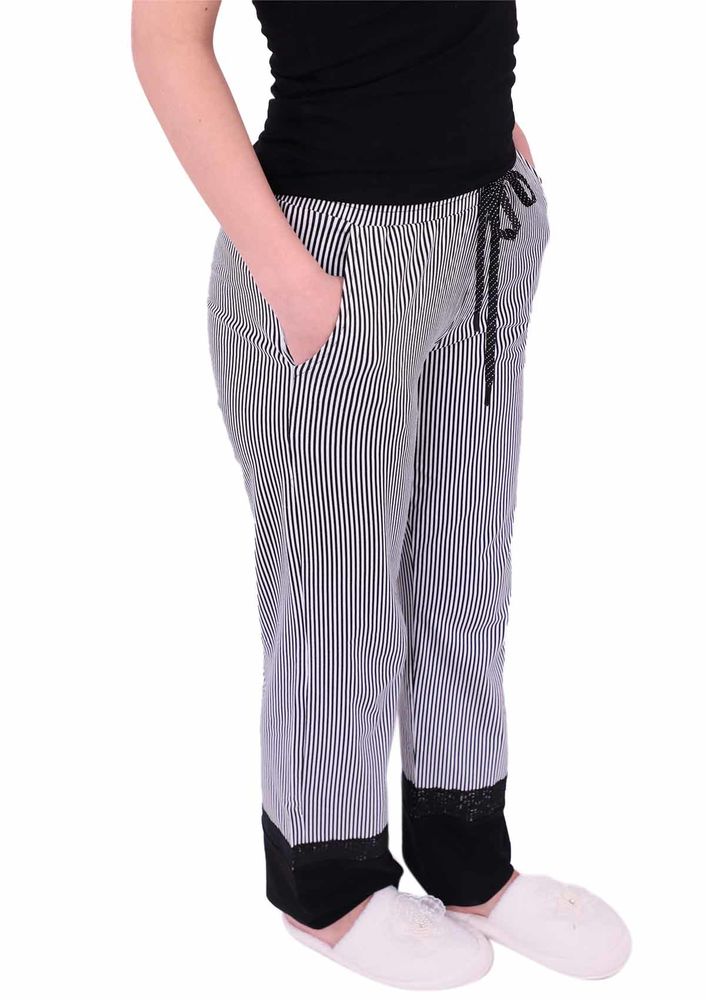 Jiber Woman Laced Pajama Set 3639 | Black