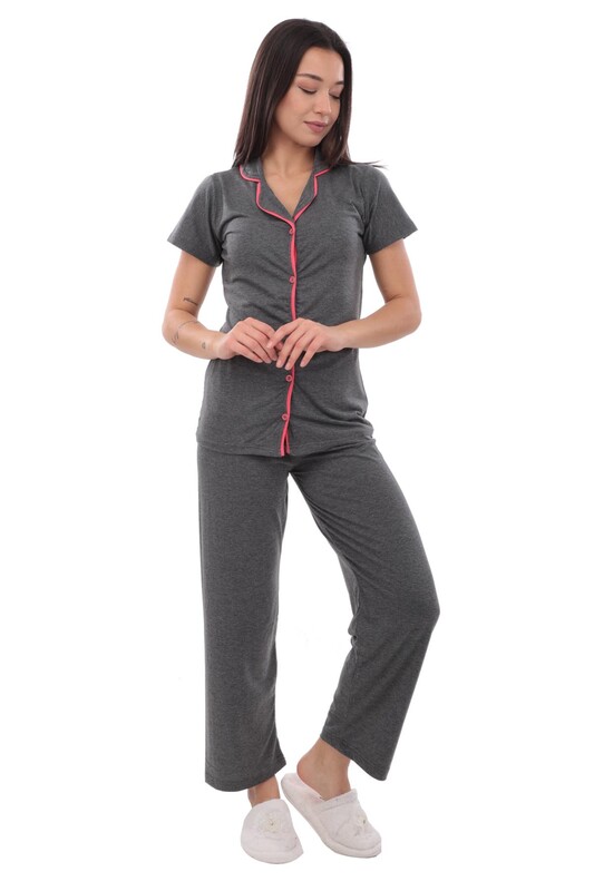SUDE - Sude Short Sleeved Woman Shirt Pajama Set 2022 | Gray