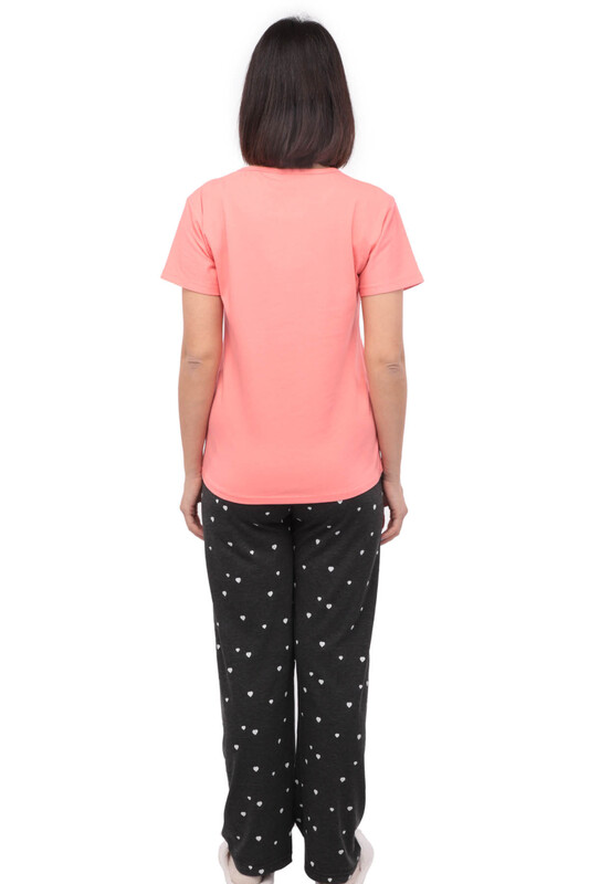 Sude Teddy Printed Short Sleeved Pajama Set 2919 | Light Pink - Thumbnail