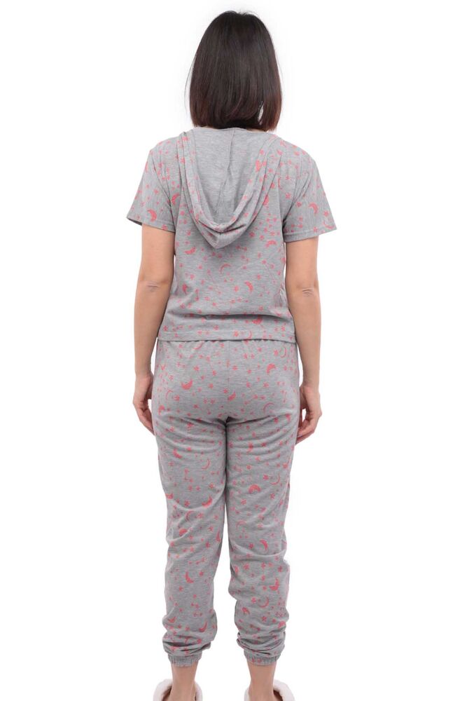 Sude Short Sleeved Hooded Pajama Set 2011 | Gray